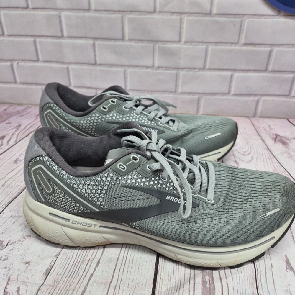 Brooks Ghost 14 1103692E067 Medium Gray Running Sneakers Shoes Mens Size 11 2E - Picture 2 of 10